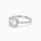 Round Classic Basket Pavé Solitaire in Platinum top angle