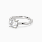 Cushion Classic Basket Plain Solitaire in Platinum top angle
