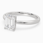 Emerald Classic Basket Plain Solitaire in Platinum top angle