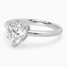 Heart Classic Basket Plain Solitaire in 14K White Gold top angle