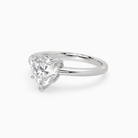 Heart Classic Basket Plain Solitaire in 18K White Gold top angle