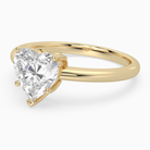 Heart Classic Basket Plain Solitaire in 18K Yellow Gold top angle
