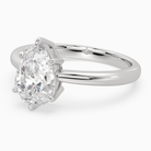 Pear Classic Basket Plain Solitaire in Platinum top angle
