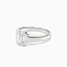 Emerald Wide Tapered Bezel Solitaire in Platinum top angle