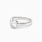 Round Wide Tapered Bezel Solitaire in Platinum top angle