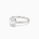 Emerald Medium Tapered Bezel Solitaire in Platinum top angle