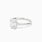 Emerald Slim Tapered Bezel Solitaire in Platinum top angle
