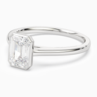 Emerald Slim Tapered Bezel Solitaire in Platinum top angle