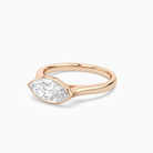 Marquise East-West Bezel Solitaire in 14K Rose Gold top angle