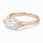 Marquise East-West Bezel Solitaire in 14K Rose Gold top angle