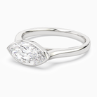 Marquise East-West Bezel Solitaire in 14K White Gold top angle