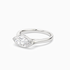 Marquise East-West Bezel Solitaire in 18K White Gold top angle