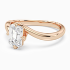 Emerald Open Bypass Solitaire in 14K Rose Gold top angle