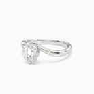 Emerald Open Bypass Solitaire in 14K White Gold top angle