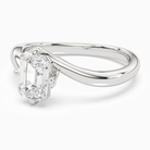 Emerald Open Bypass Solitaire in 14K White Gold top angle
