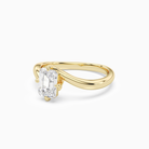 Emerald Open Bypass Solitaire in 14K Yellow Gold top angle