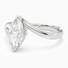 Marquise Open Bypass Solitaire in 18K White Gold top angle
