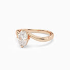 Oval Open Bypass Solitaire in 14K Rose Gold top angle