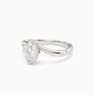Oval Open Bypass Solitaire in 14K White Gold top angle