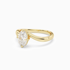 Oval Open Bypass Solitaire in 14K Yellow Gold top angle