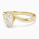 Oval Open Bypass Solitaire in 18K Yellow Gold top angle