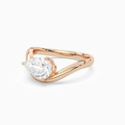 Pear Soft Bypass Solitaire in 14K Rose Gold top angle