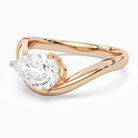 Pear Soft Bypass Solitaire in 14K Rose Gold top angle