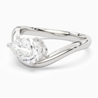 Pear Soft Bypass Solitaire in 18K White Gold top angle