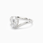 Oval V-Frame Solitaire in Platinum top angle