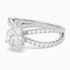 Pear Split Pavé Bypass Solitaire in 14K White Gold top angle