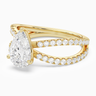 Pear Split Pavé Bypass Solitaire in 18K Yellow Gold top angle
