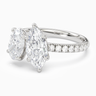 Oval & Marquise Accented Toi Et Moi in 14K White Gold top angle