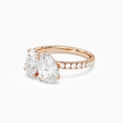 Oval & Pear Accented Toi Et Moi in 14K Rose Gold top angle