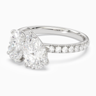 Oval & Pear Accented Toi Et Moi in 14K White Gold top angle