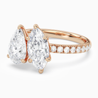 Pear & Marquise Accented Toi Et Moi in 14K Rose Gold top angle