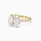 Pear & Marquise Accented Toi Et Moi in 14K Yellow Gold top angle