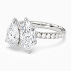 Pear & Marquise Accented Toi Et Moi in Platinum top angle