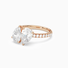 Pear & Pear Accented Toi Et Moi in 14K Rose Gold top angle