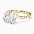 Pear & Pear Accented Toi Et Moi in 18K Yellow Gold top angle