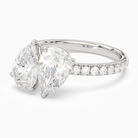 Pear & Pear Accented Toi Et Moi in Platinum top angle