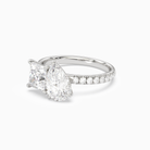 Princess & Pear Accented Toi Et Moi in 18K White Gold top angle