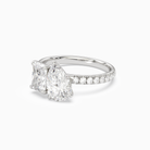 Radiant & Pear Accented Toi Et Moi in 14K White Gold top angle
