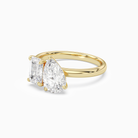 Emerald & Pear Clean Toi Et Moi in 14K Yellow Gold top angle