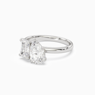 Emerald & Pear Clean Toi Et Moi in 18K White Gold top angle