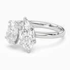 Oval & Marquise Clean Toi Et Moi in Platinum top angle