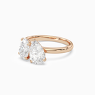 Oval & Pear Clean Toi Et Moi in 14K Rose Gold top angle