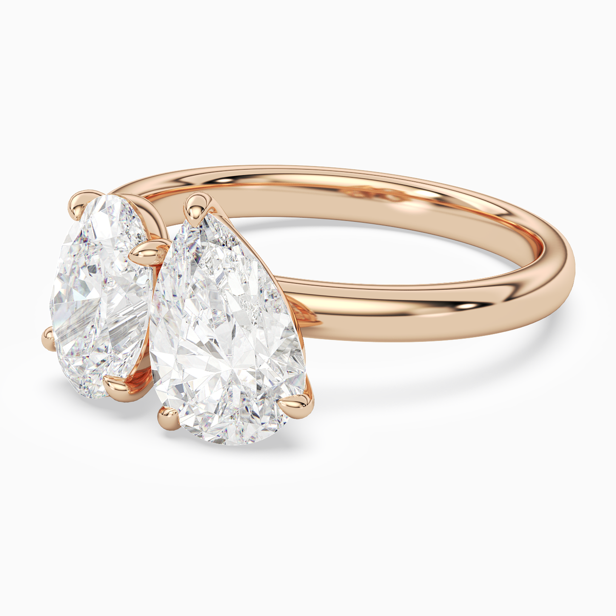 Oval & Pear Clean Toi Et Moi in 14K Rose Gold top angle
