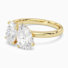 Oval & Pear Clean Toi Et Moi in 14K Yellow Gold top angle