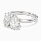 Oval & Pear Clean Toi Et Moi in 18K White Gold top angle