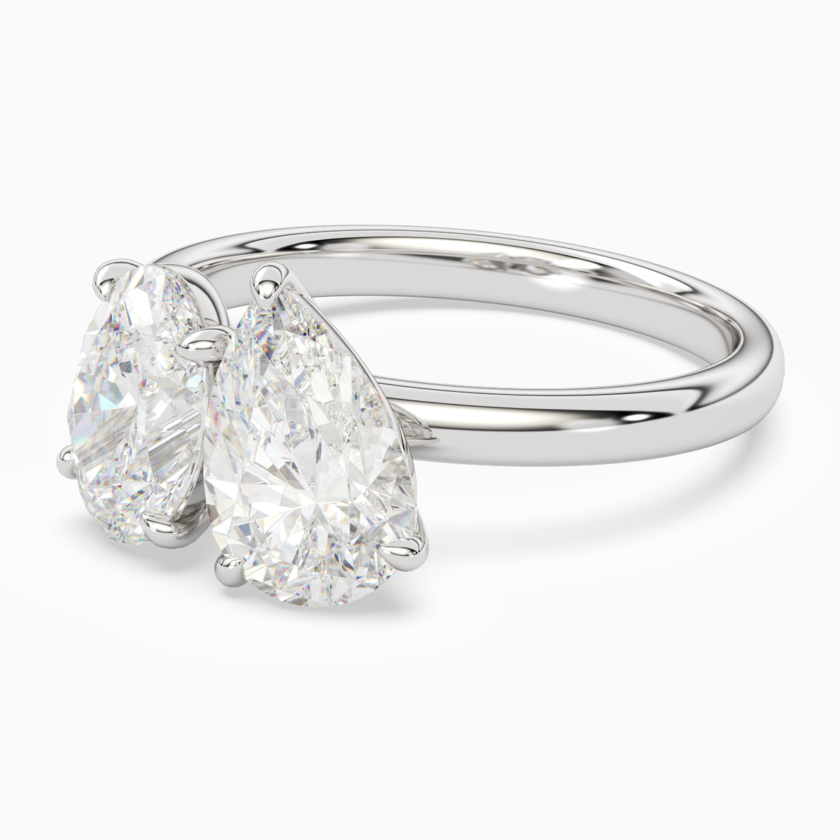 Oval & Pear Clean Toi Et Moi in Platinum top angle